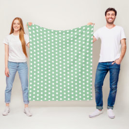 Cobertor De Velo White Polka Dots on Sage Green 