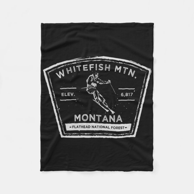 Cobertor De Velo Whitefish Mountain Montana Snow Skiing  (Frente)