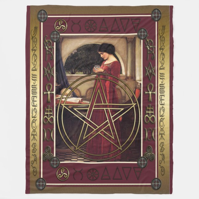 Cobertor De Velo Wicca Pentacle Fleece Blanket (Frente)