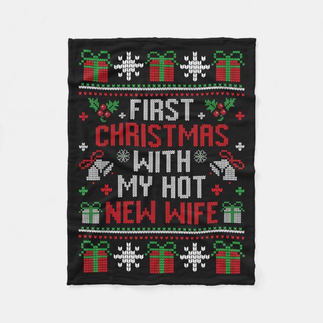 Cobertor De Velo Wife Husband First Christmas Just Married Christma (Frente)