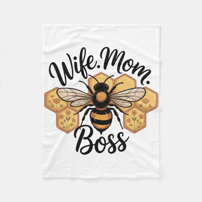 Cobertor De Velo Wife. Mom. Boss (Frente)
