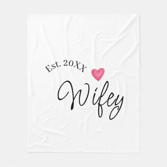 Cobertor De Velo Wifey red heart est. Year future wife valentine's  (Frente)