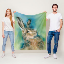 Cobertor De Velo Wild Hare Exuberance Pastel Art