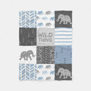Cobertor De Velo Wild Thing - Elefante Azul