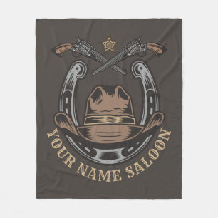 Cobertor De Velo Wild West Revolver Horsferes Western Cowboy Saloon