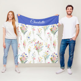 Cobertor De Velo  Wildflower Watercolor Floral Pattern Name