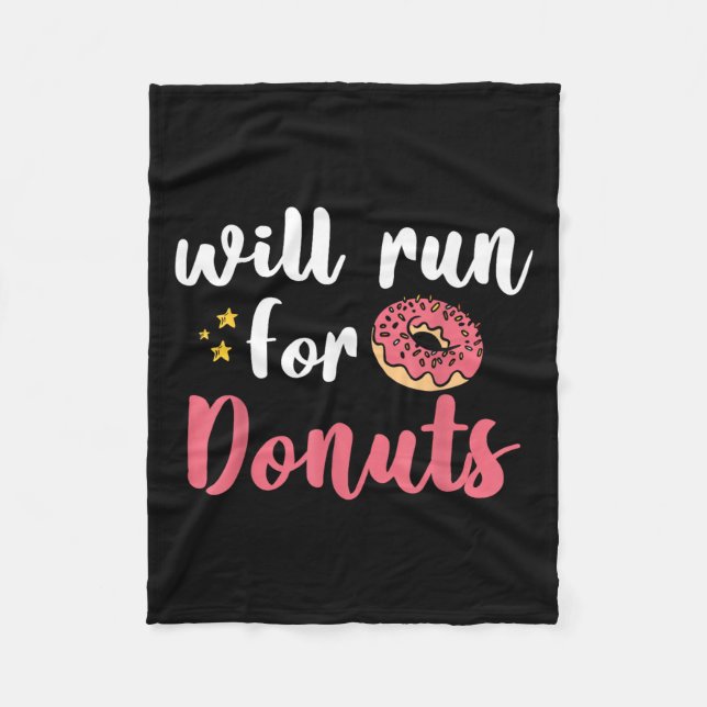 Cobertor De Velo Will Run For Donuts - Motivation Fitness Life  (Frente)
