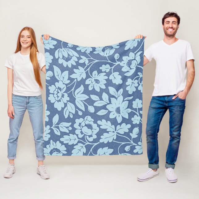 Cobertor De Velo William Morris Blue Floral Design (In Situ)