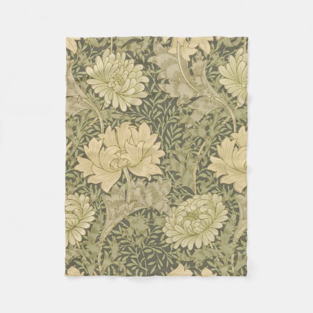 Cobertor De Velo William Morris Chrysanthemum Sage Flower (Frente)