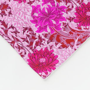 Cobertor De Velo William Morris Chrysanthemums, Burgundy e Pink