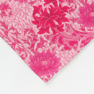 Cobertor De Velo William Morris Chrysanthemums, Fuchsia Pink