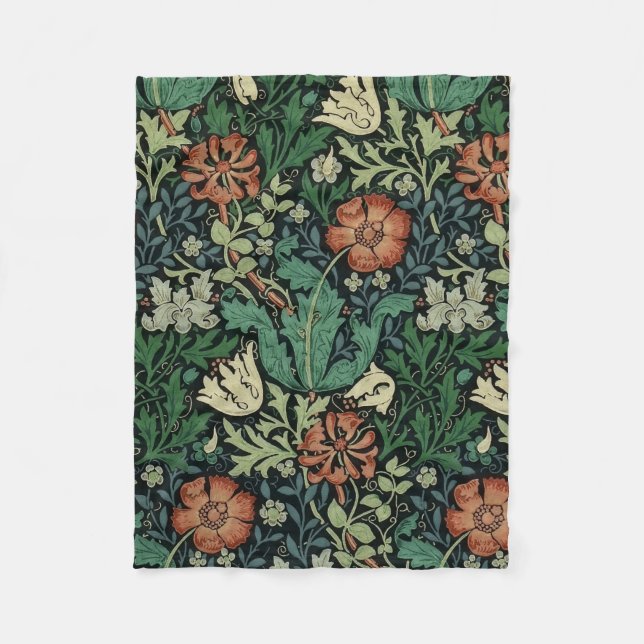 Cobertor De Velo William Morris Compton Floral Art Nouveau Pattern (Frente)