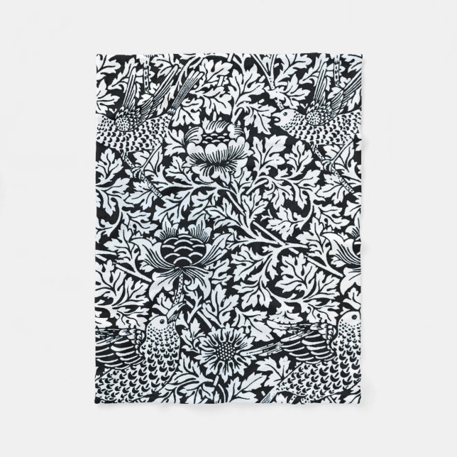 Cobertor De Velo William Morris Floral Pattern Bird Anenome (Frente)