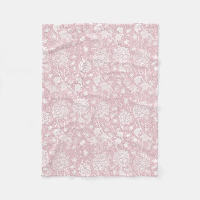 Cobertor De Velo William Morris Floral Patterno a Rosa (Frente)