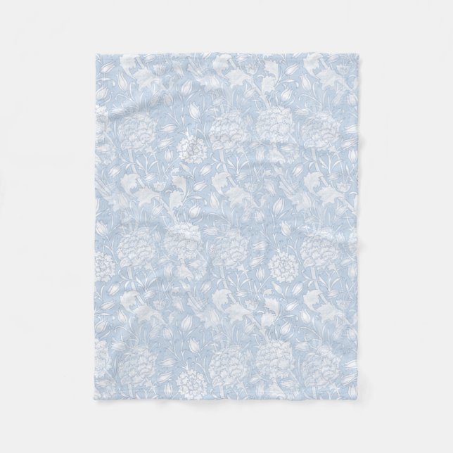 Cobertor De Velo William Morris Floral Patterno em Azul (Frente)