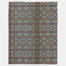 Cobertor De Velo William Morris Flores Folhagem Verde Amarelo Verme