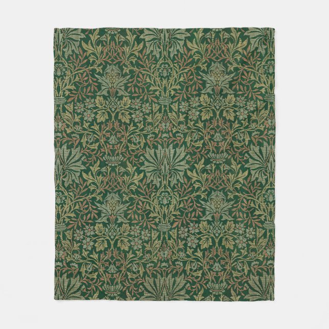Cobertor De Velo William Morris Flower Garden-Greens (Frente)