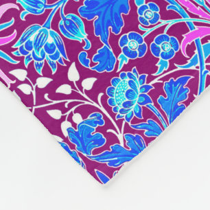 Cobertor De Velo William Morris Hyacinth Impressão, Aqua e Purple