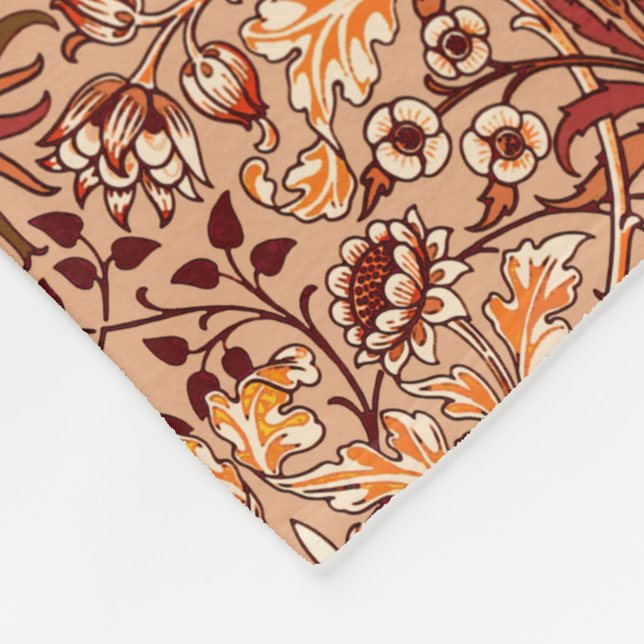 Cobertor De Velo William Morris Hyacinth Impressão, Brown e Beige (Quina)