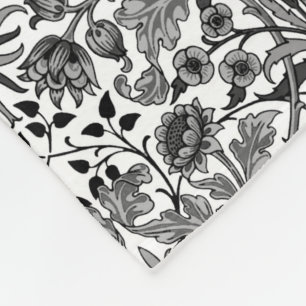 Cobertor De Velo William Morris Hyacinth Impressão, Preto, Branco