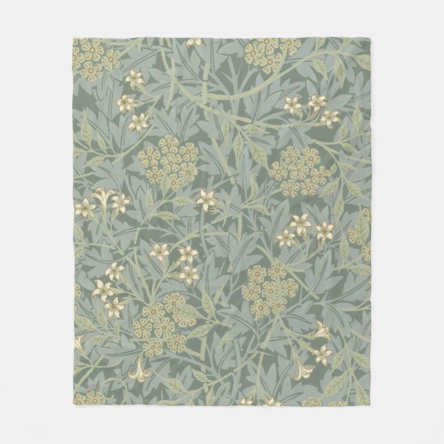 Cobertor De Velo William Morris Jasmine Blue Botanic Art (Frente)