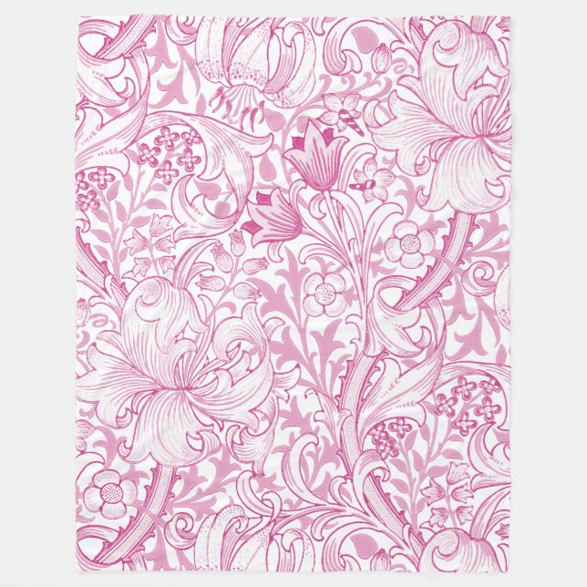 Cobertor De Velo William Morris Ouro Lily Floral Patterno (Frente)