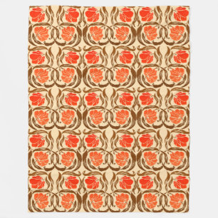 Cobertor De Velo William Morris Pimpernel, Mandarin Orange & Brown