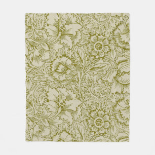Cobertor De Velo William Morris Poppy Classic Floral Green