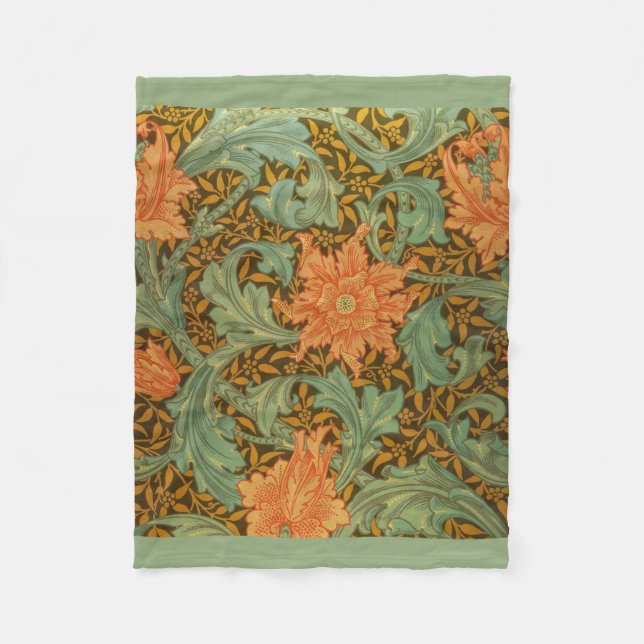Cobertor De Velo William Morris Solteiro Stem Pattern Art Nouveau (Frente)