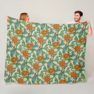 Cobertor De Velo William Morris Solteiro Stem Vintage Flores Florai