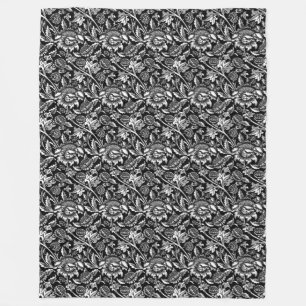 Cobertor De Velo William Morris Sunflower, Black and White