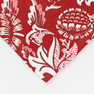 Cobertor De Velo William Morris Sunflower, Deep Red e White