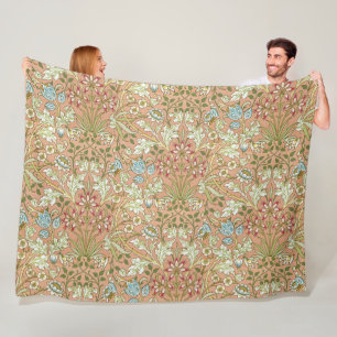 Cobertor De Velo William Morris Vintage Azul Cor-de-Rosa Verde Bran