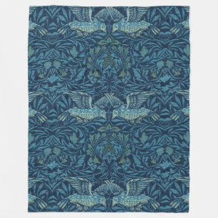 Cobertor De Velo William Morris Vintage Bird Foliage Blue