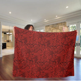 Cobertor De Velo William Morris Vintage Flores Pássaros Vermelho