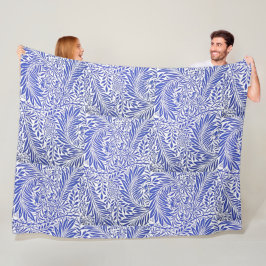 Cobertor De Velo William Morris Vintage Padrão Floral Azul Branco