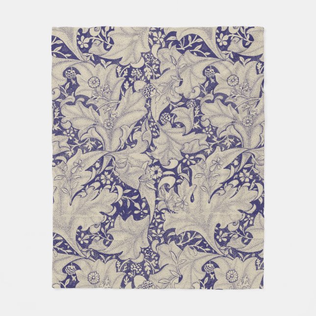 Cobertor De Velo William Morris Wallflower Blue damask (Frente)