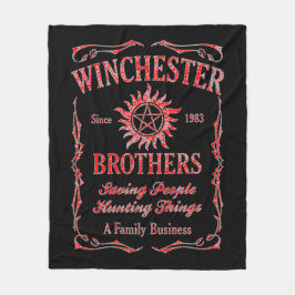 Cobertor De Velo Winchester Brothers Desde 1983 (Vermelho)