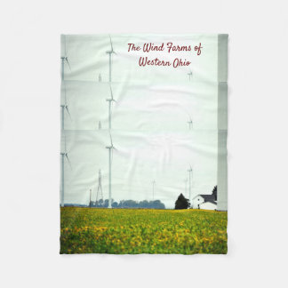 Cobertor De Velo Windmills of Western Ohio Fleece Blanket