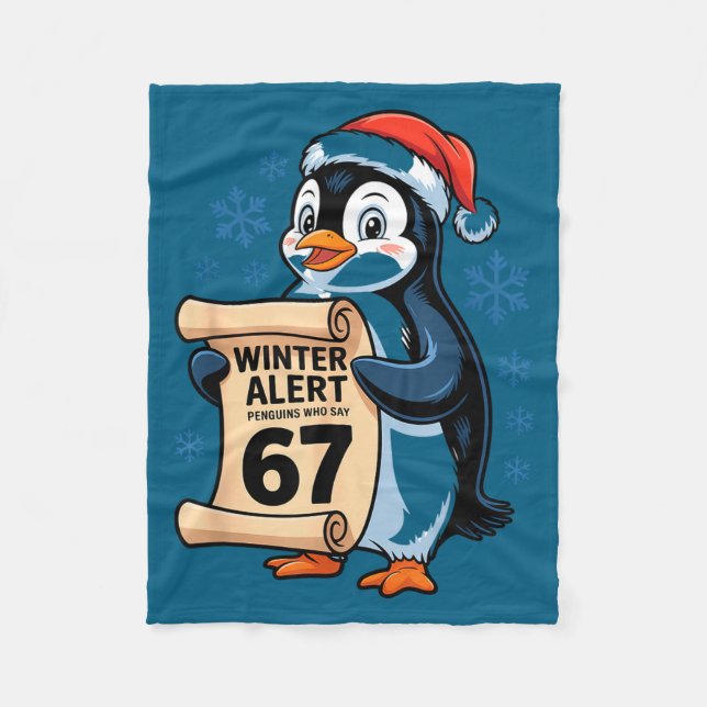 Cobertor De Velo Winter Alert Penguins Who Say 67 Six Seven Meme Ch (Frente)