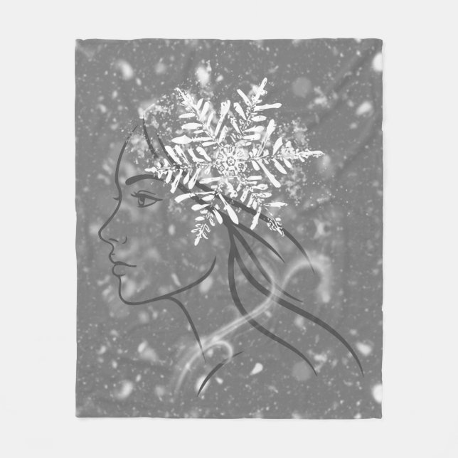 Cobertor De Velo Winter Goddess – Feminine Seasonal Art (Frente)