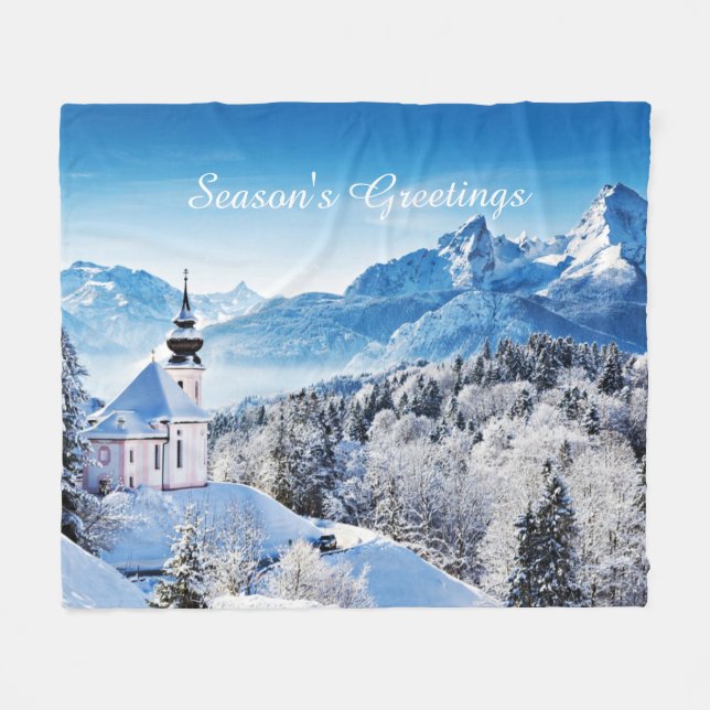 Cobertor De Velo Winter scene custom  (Frente (Horizontal))