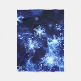 Cobertor De Velo Winter Sparkle Blue Snowflakes
