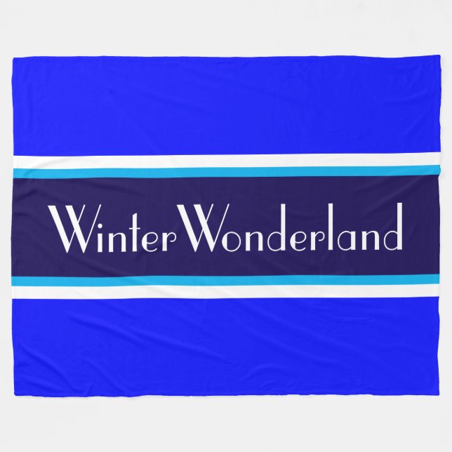 Cobertor De Velo WINTER WONDERLAND Navy Sky Royal Blue  Stripes (Frente (Horizontal))