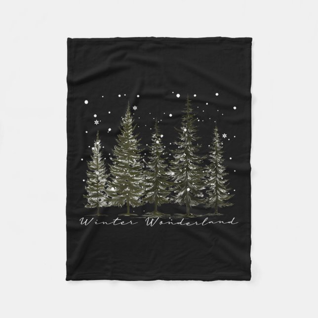 Cobertor De Velo Winter Wonderland Pine Tree Nature Lover Ca (Frente)