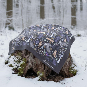 Cobertor De Velo Winter Woodland Violet/Dourado ID785
