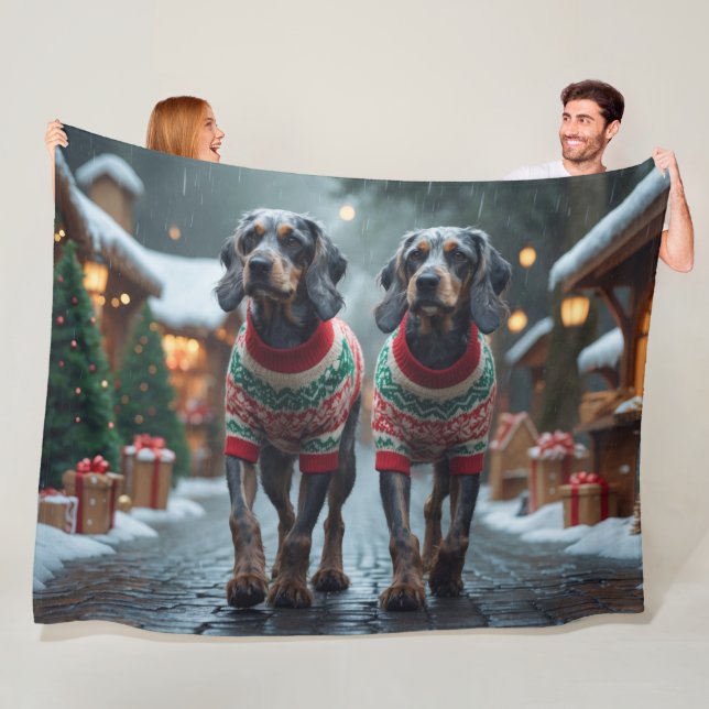 Cobertor De Velo Wired Haired Pointing Griffon Dogs Christmas Snow  (In Situ)