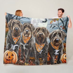 Cobertor De Velo Wirehaired Pointing Griffon Halloween Spooky