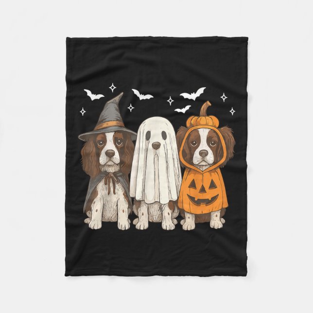 Cobertor De Velo Witch English Springer Spaniel Halloween Springer (Frente)
