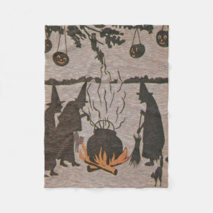 Cobertor De Velo Witch Jack O' Lantern Cauldron Owl